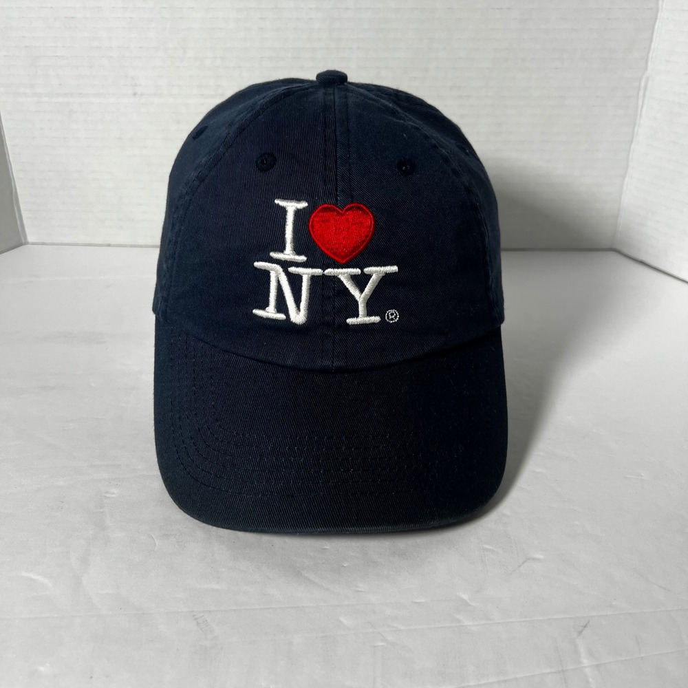 Lucent I Love NY Navy Blue Cotton Adjustable Baseball Cap Dad Hat‎ One Size